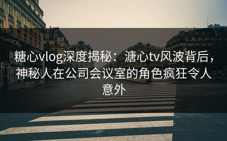 糖心vlog深度揭秘：溏心tv风波背后，神秘人在公司会议室的角色疯狂令人意外