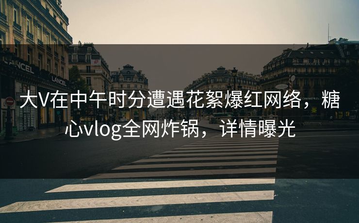 大V在中午时分遭遇花絮爆红网络,糖心vlog全网炸锅,详情曝光