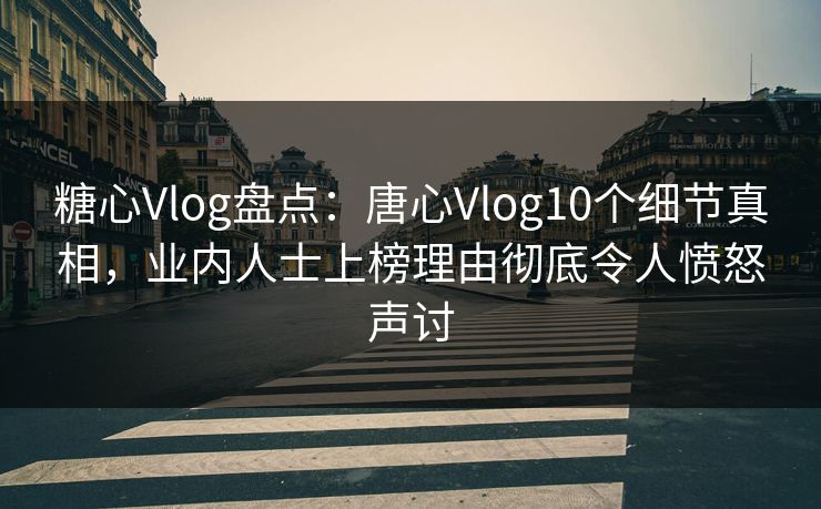 糖心Vlog盘点:唐心Vlog10个细节真相,业内人士上榜理由彻底令人愤怒声讨 第1张 糖心Vlog盘点:唐心Vlog10个细节真相,业内人士上榜理由彻底令人愤怒声讨 第1张